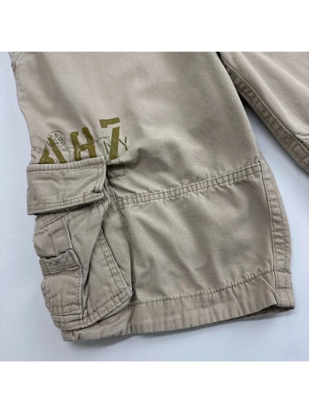 Vintage Y2K Aeropostale AERO A87 Cargo Shorts Mens 28 Tan Heavyweight Utility